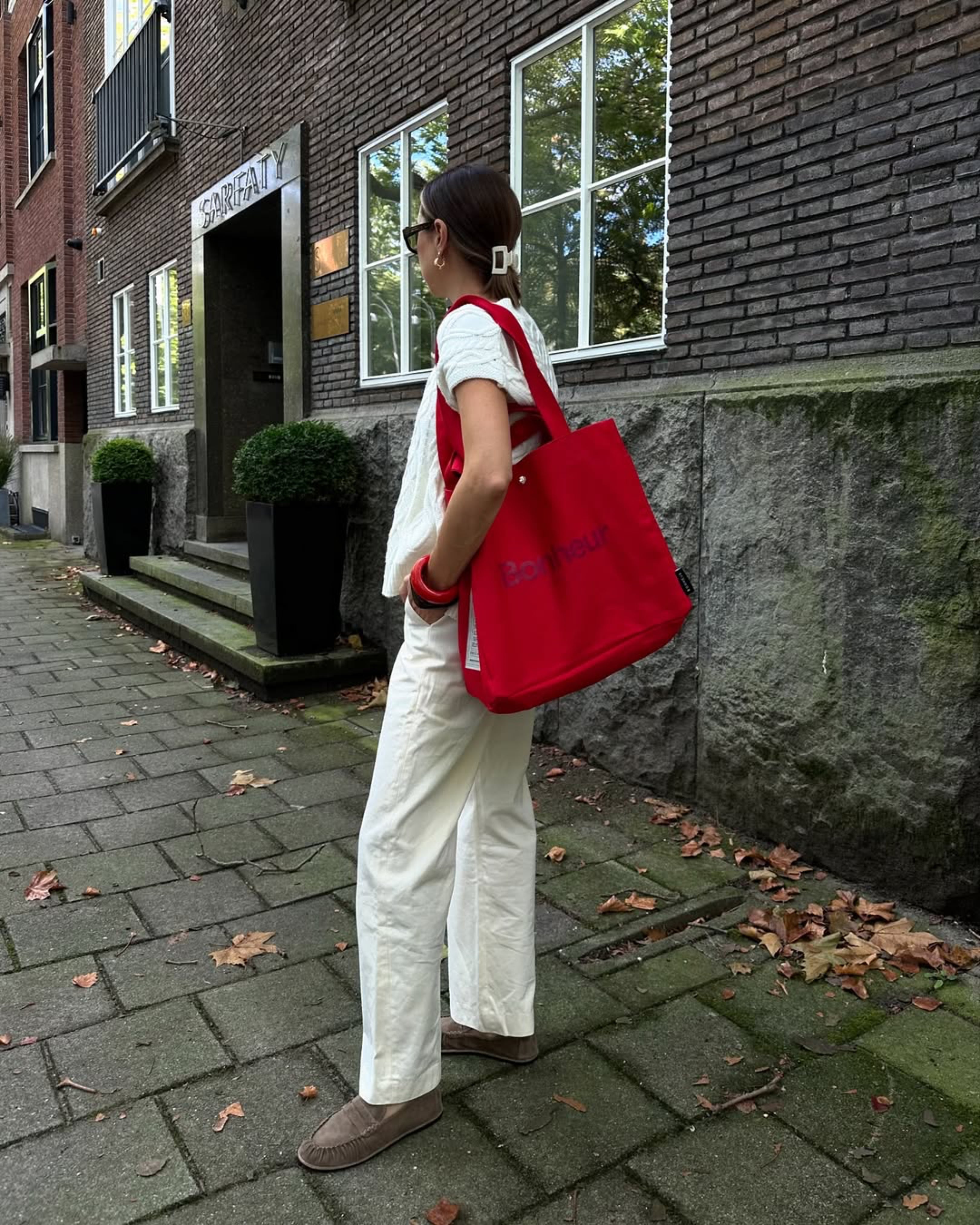 N°4 Canvas Cotton Bag- Raspberry Red