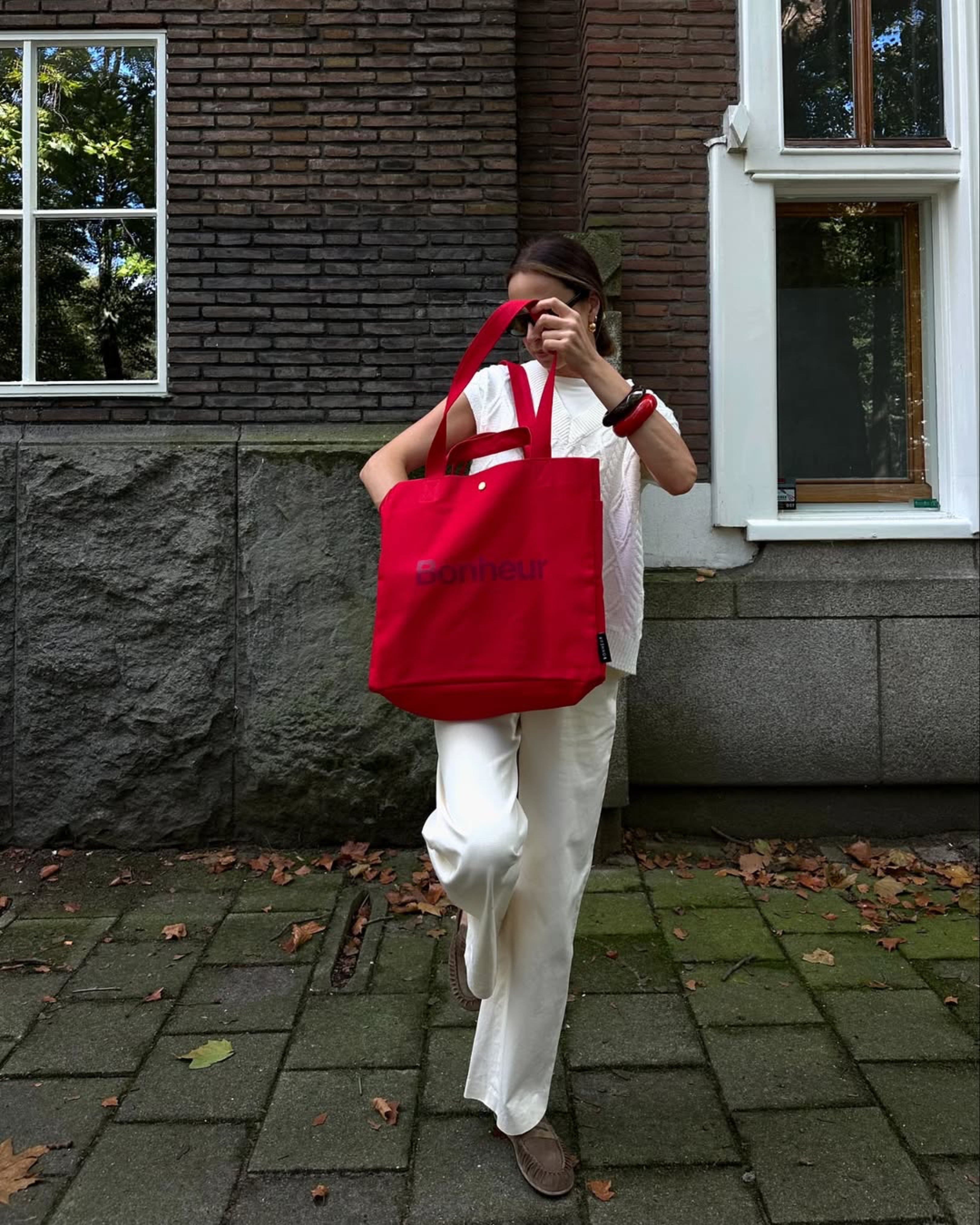 N°4 Canvas Cotton Bag- Raspberry Red