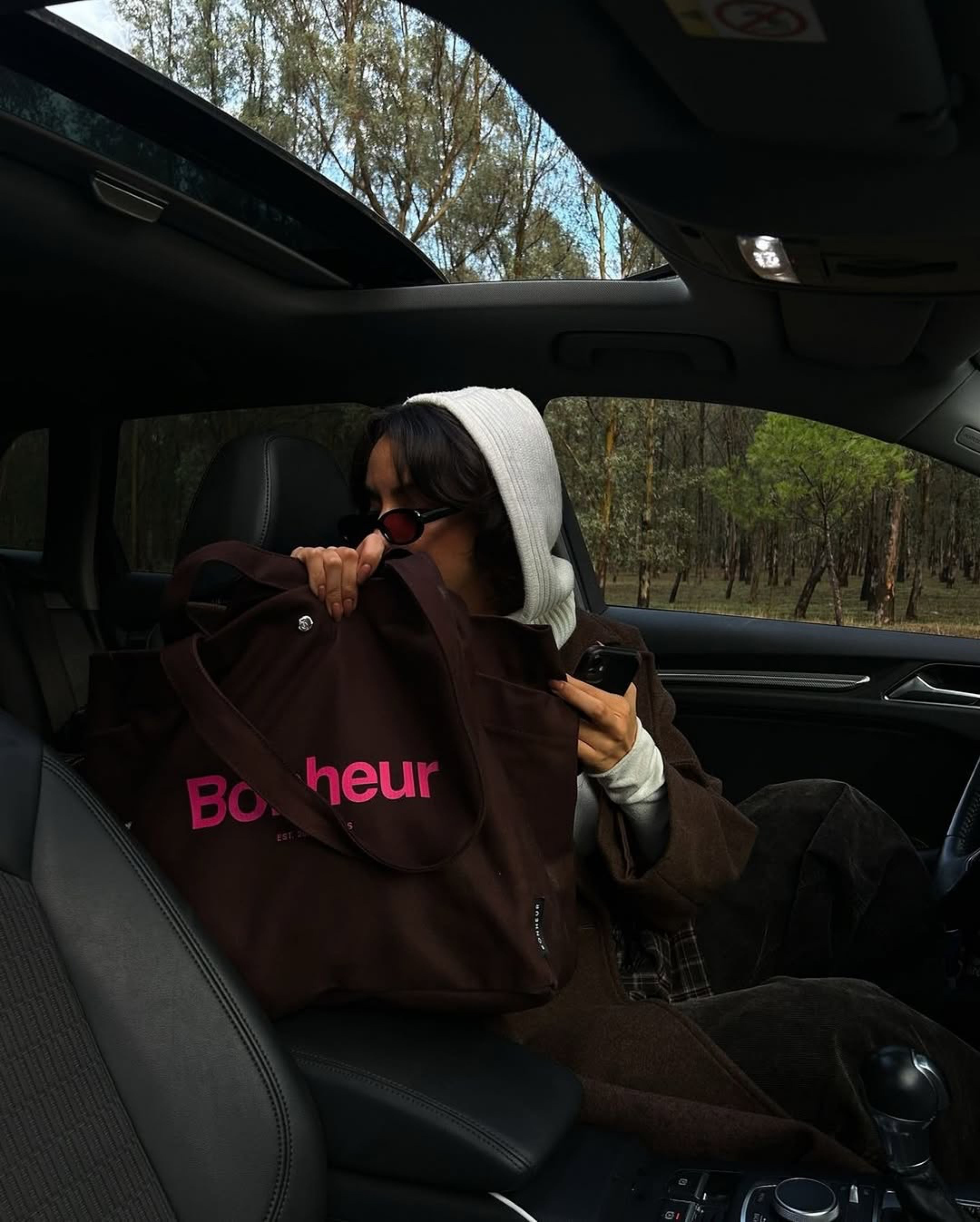 N°4 Canvas Cotton Bag- Cherry Brownıe