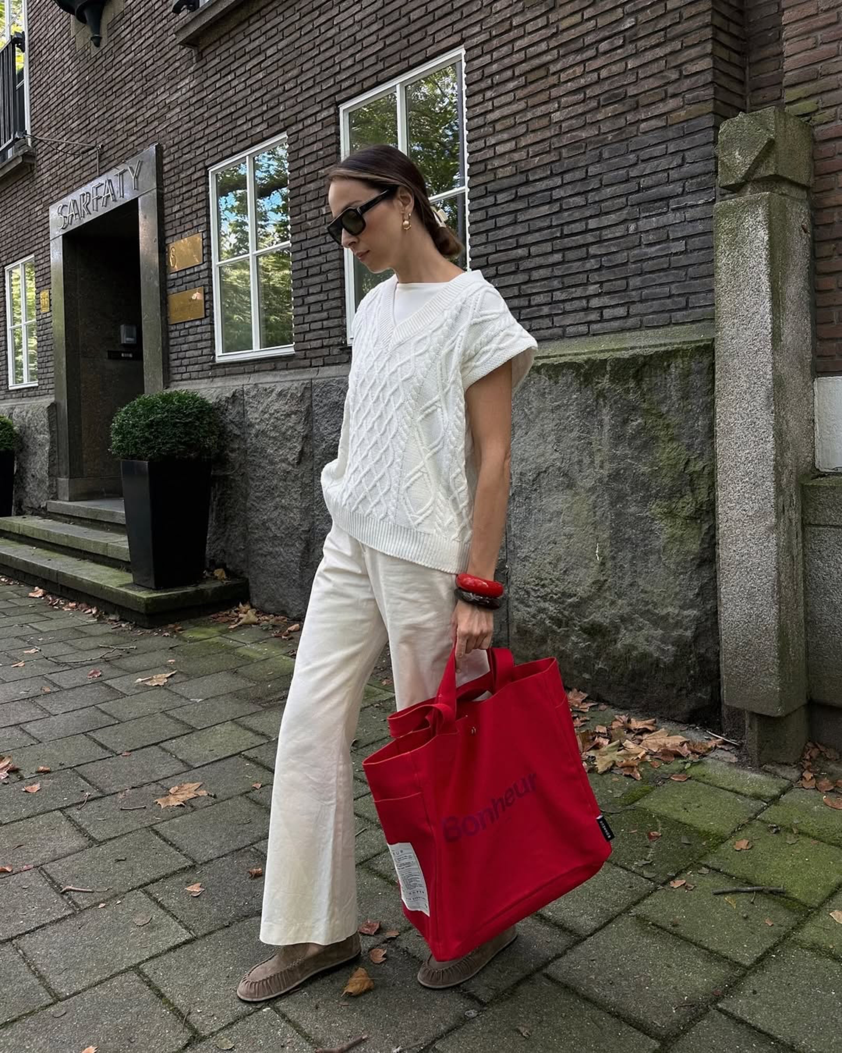 N°4 Canvas Cotton Bag- Raspberry Red