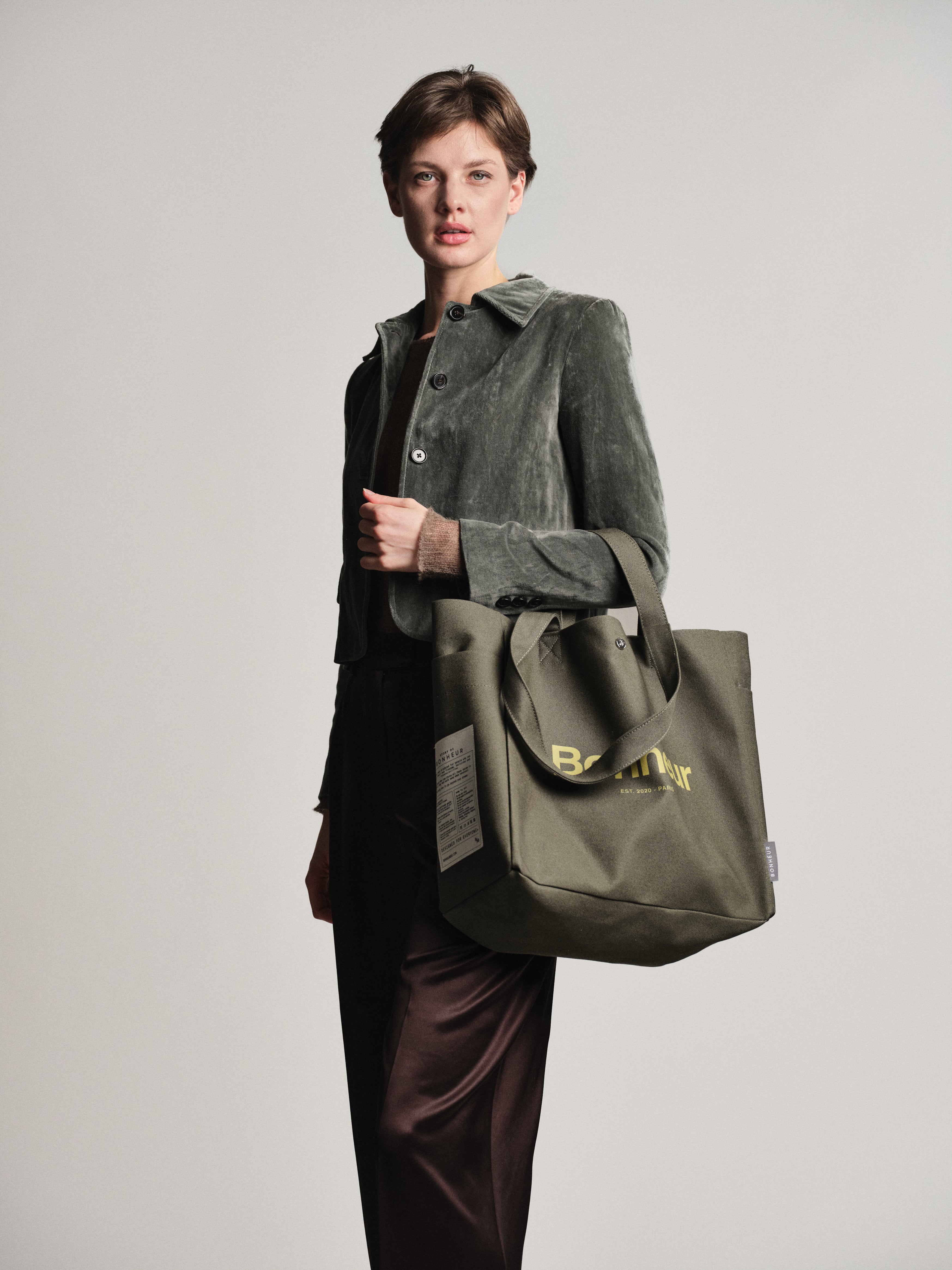 N°4 Canvas Cotton Bag- Green Splash