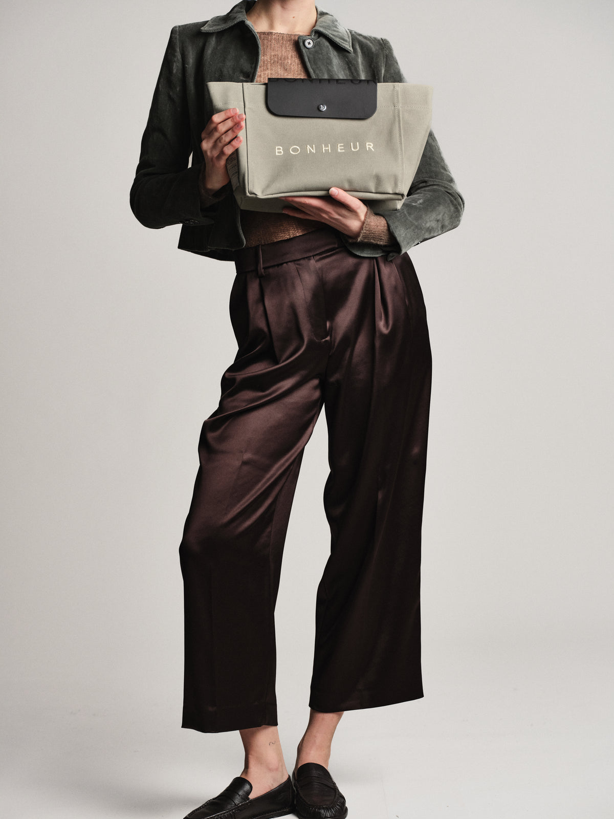 Kanvas Clutch+Bag-Mılky Green