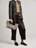 N°6 Canvas Clutch - Milky Green