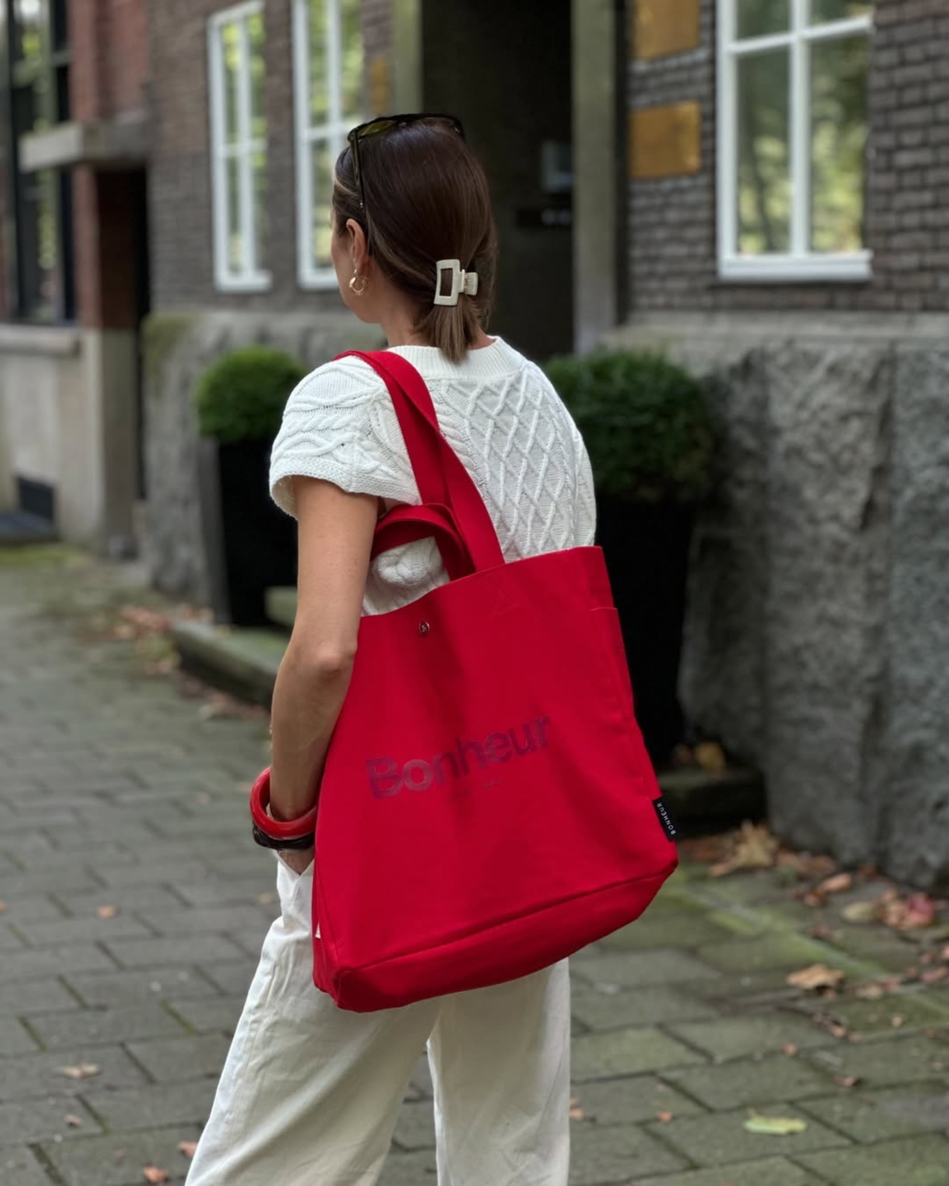 N°4 Canvas Cotton Bag- Raspberry Red