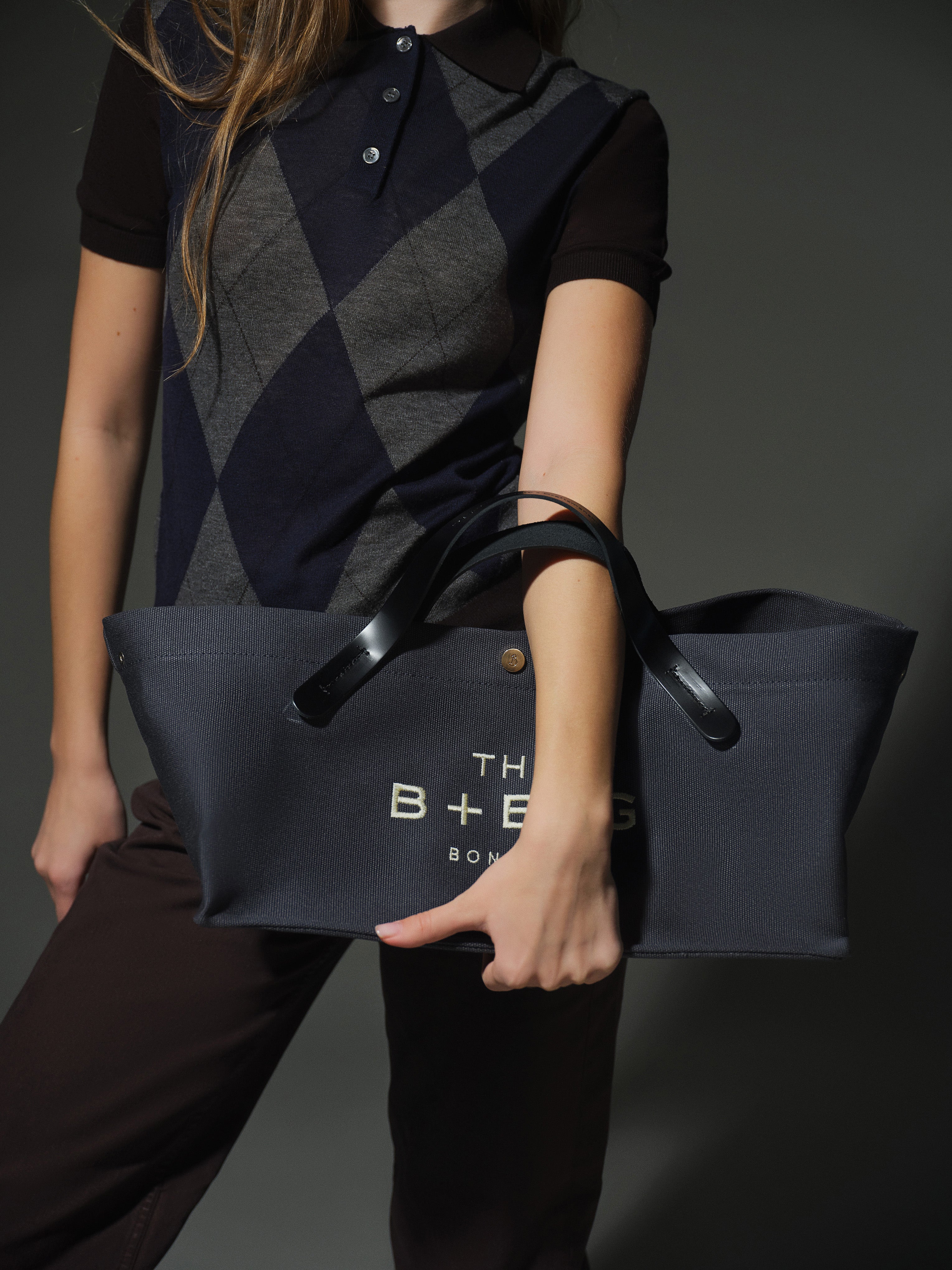 N°2 Baguette Denim Gray Çanta
