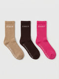 Beige, Brown & Fuchsia 3'lü Çorap Seti — çoraplar 2
