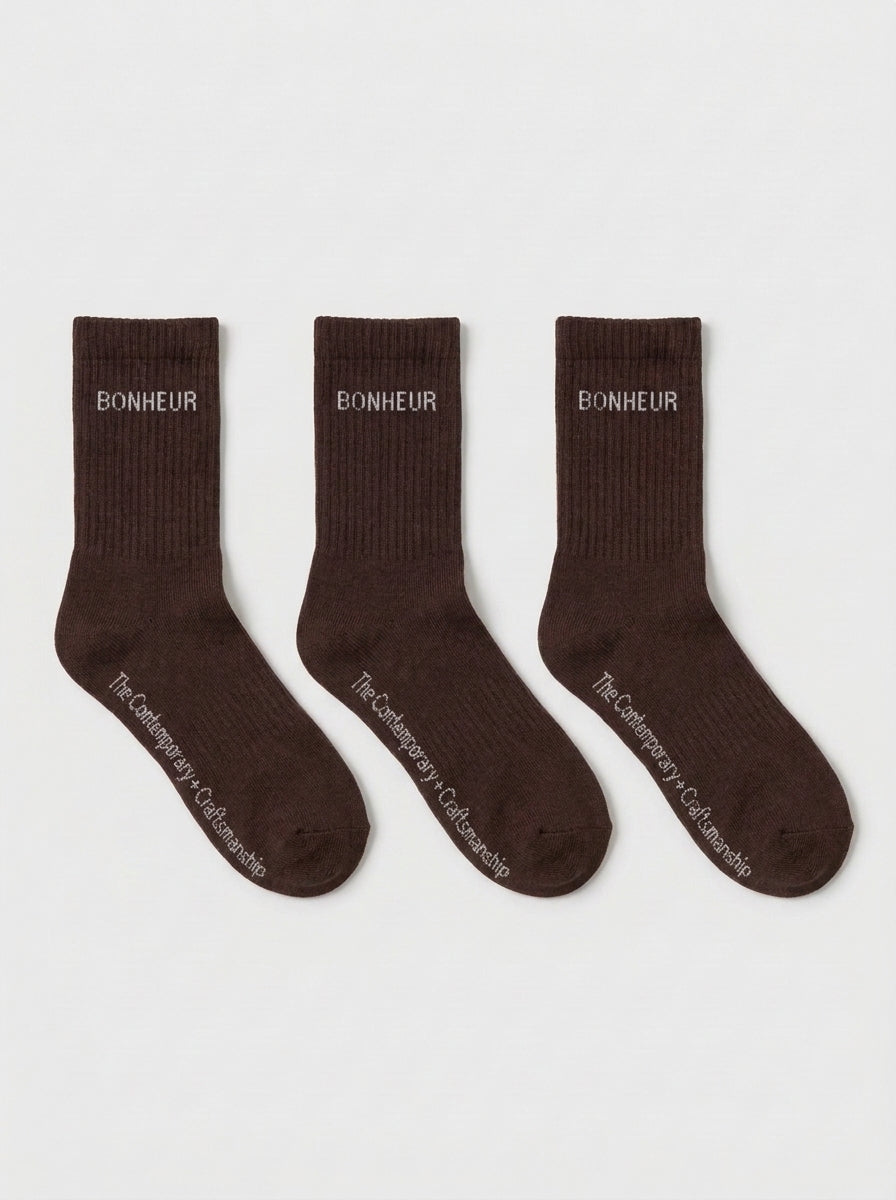Dark Brown 3'lü Çorap Seti — çoraplar 3