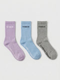 Grey, Blue & Lilac 3'lü Çorap Seti — üstten görünüm