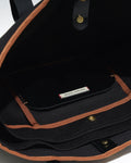 N°8 Canvas Black Caramel kanvas çanta — iç detay