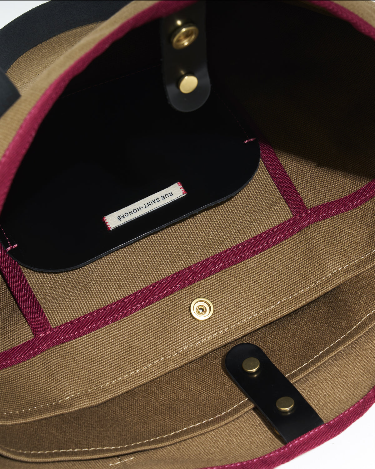N°8 Canvas Desert Khaki kanvas çanta — iç detay