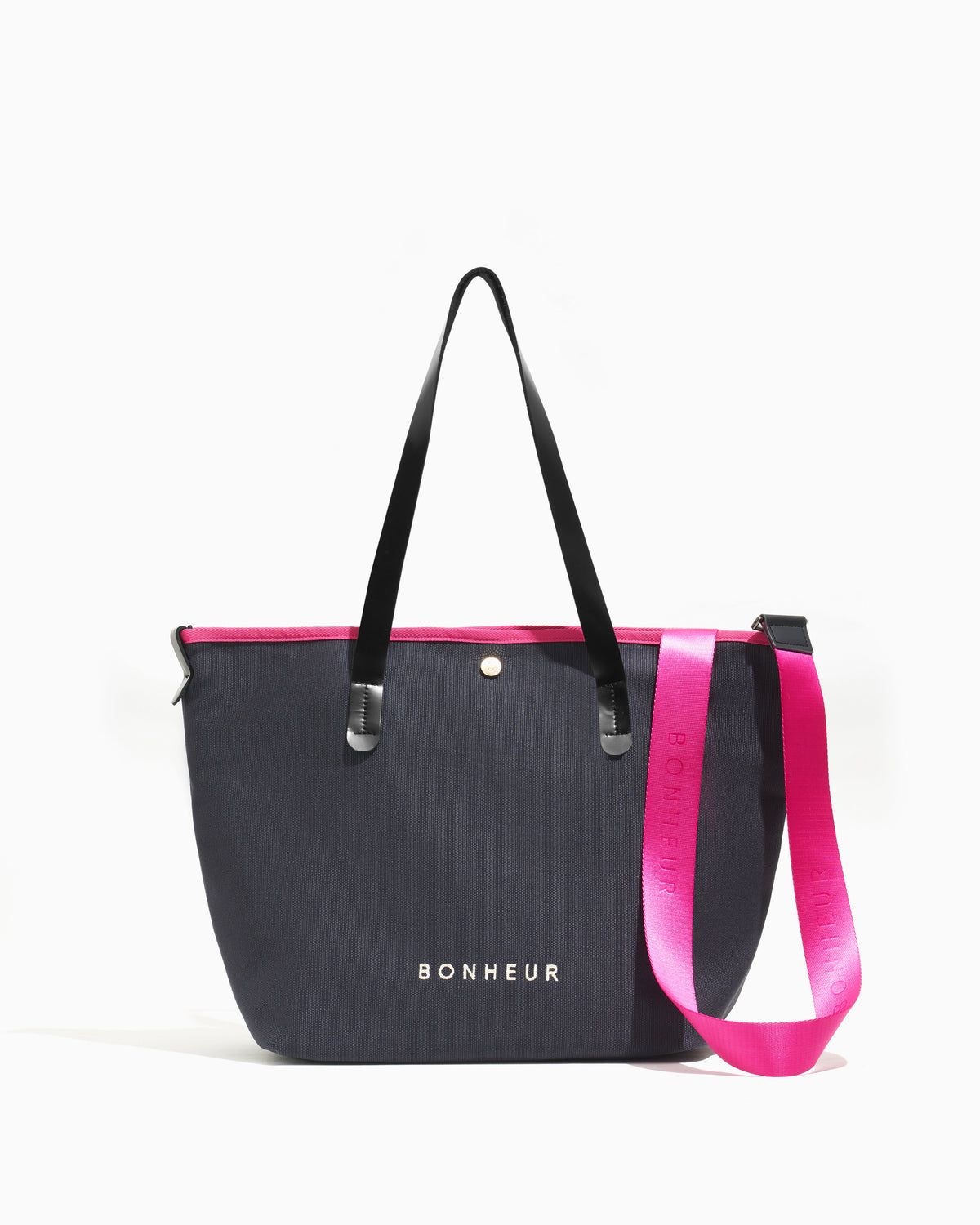 N°8 Canvas Graphite Pink kanvas çanta — önden görünüm
