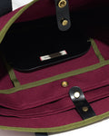 N°8 Canvas Merlot kanvas çanta — iç detay
