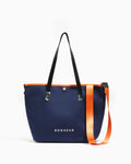 N°8 Canvas Navy Tangerine kanvas çanta — önden görünüm