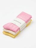Pink, Cream & Yellow 3'lü Çorap Seti — paket görünümü