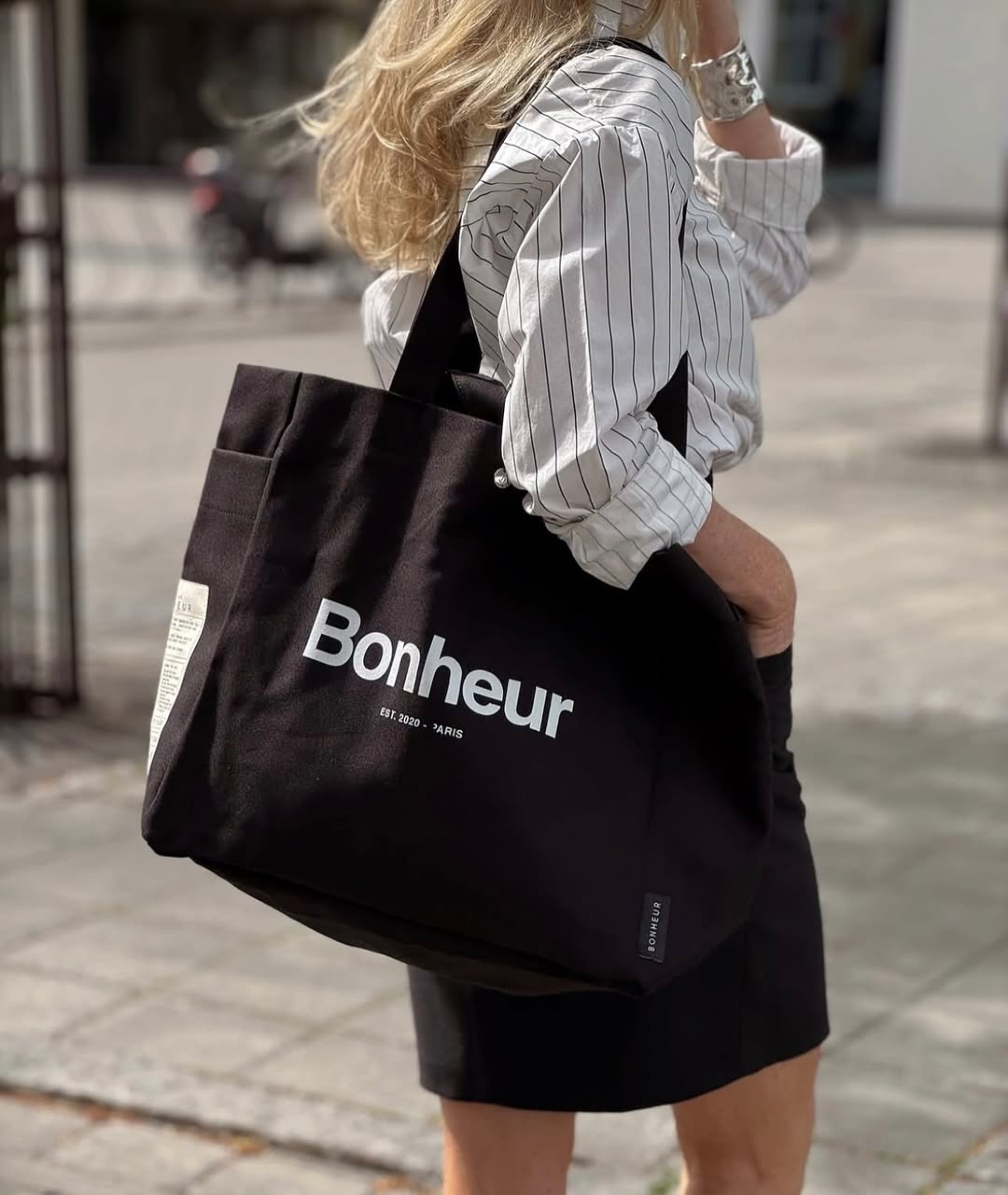 N°4 Canvas Cotton Bag- Cold Black