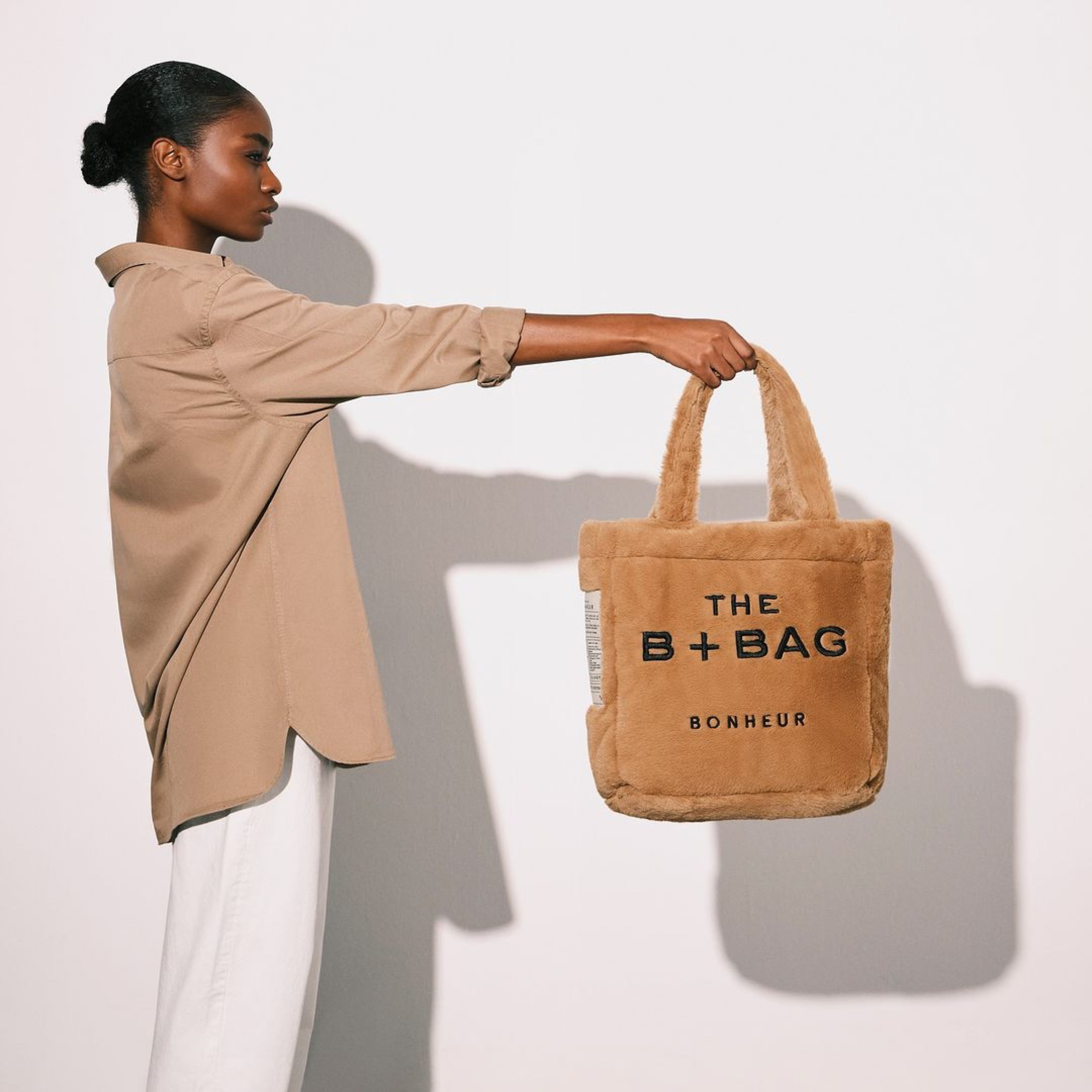 Medium Fluffy Tote Bag - Pumpkin Spice