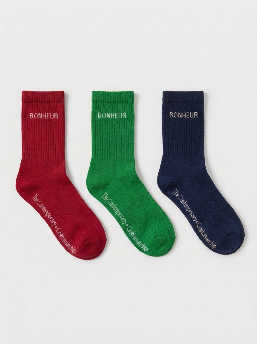 Burgundy, Green & Navy 3'lü Çorap Seti — çoraplar 2