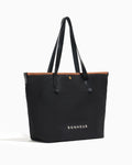 N°8 Canvas Black Caramel kanvas çanta — yandan görünüm