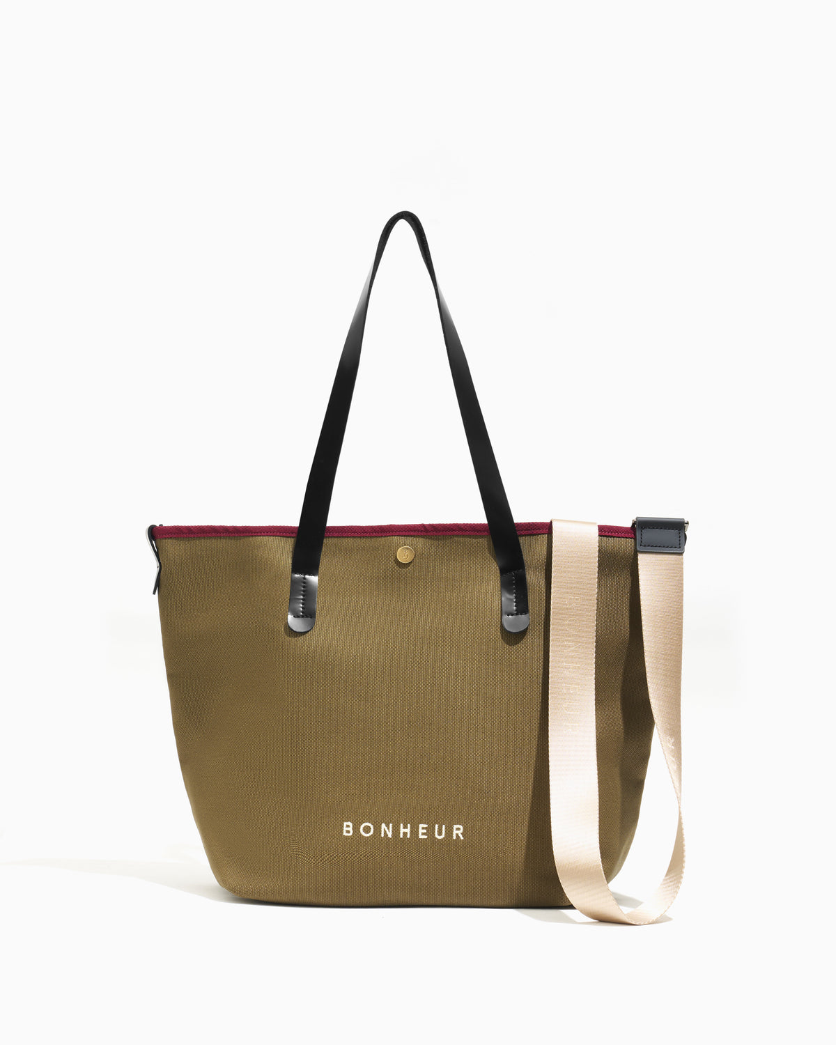 N°8 Canvas Bronze Olive kanvas çanta — önden görünüm