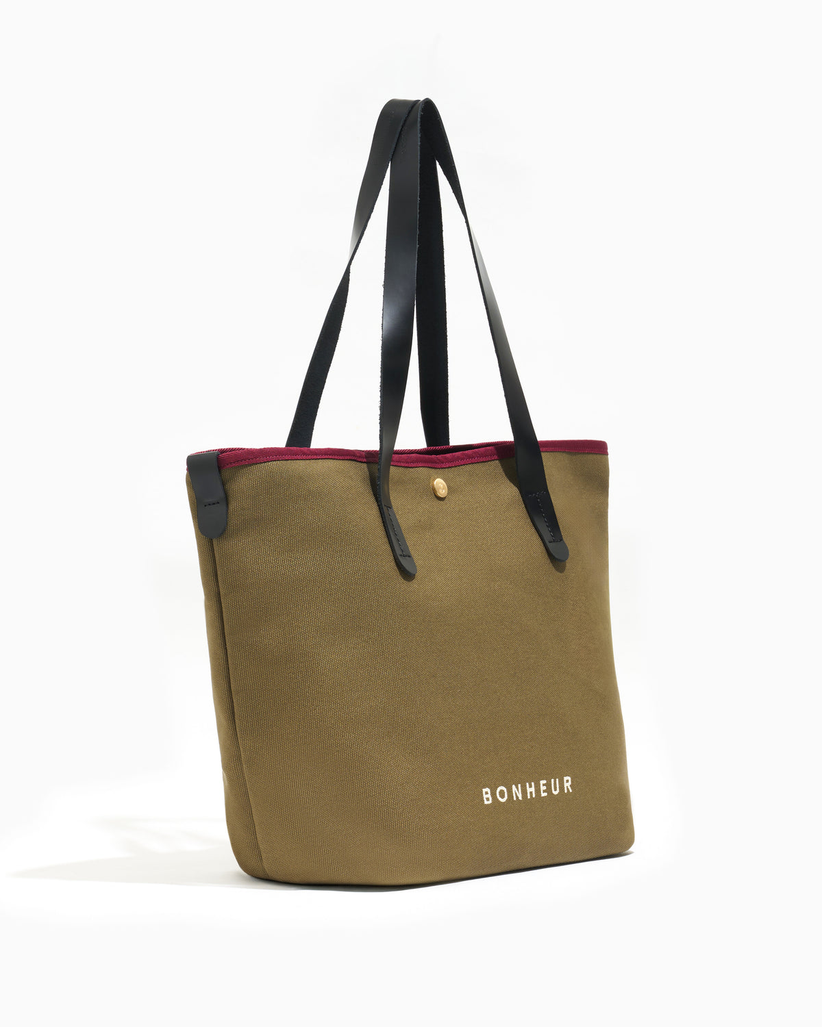 N°8 Canvas Bronze Olive kanvas çanta — yandan görünüm