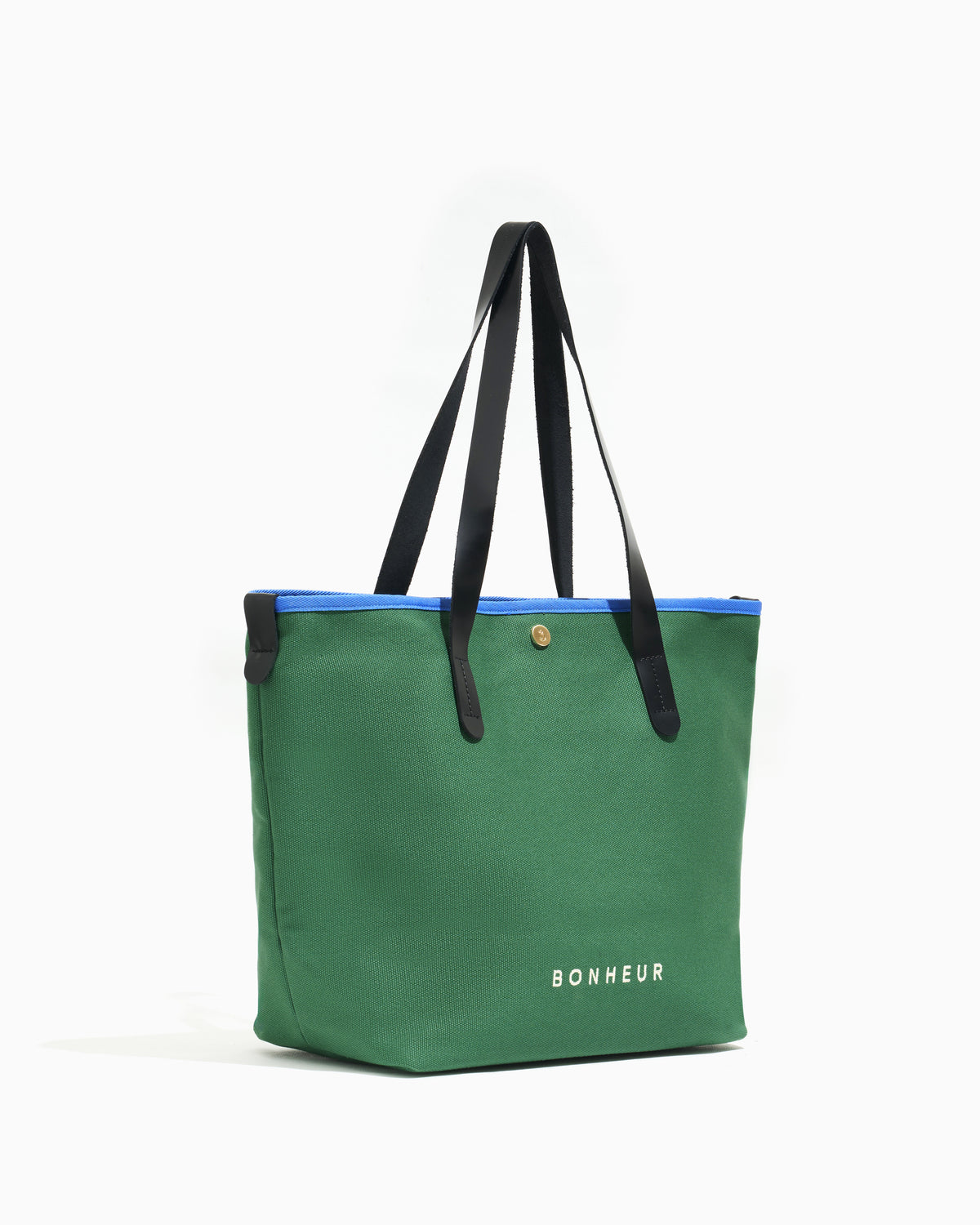 N°8 Canvas Forest Green kanvas çanta — yandan görünüm