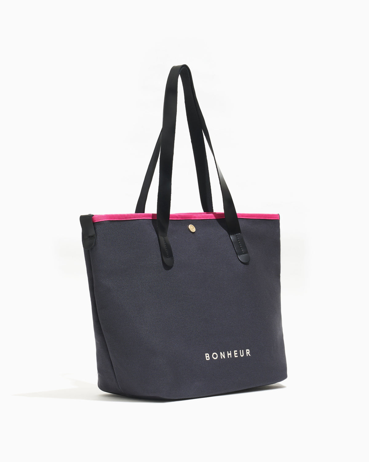N°8 Canvas Graphite Pink kanvas çanta — yandan görünüm