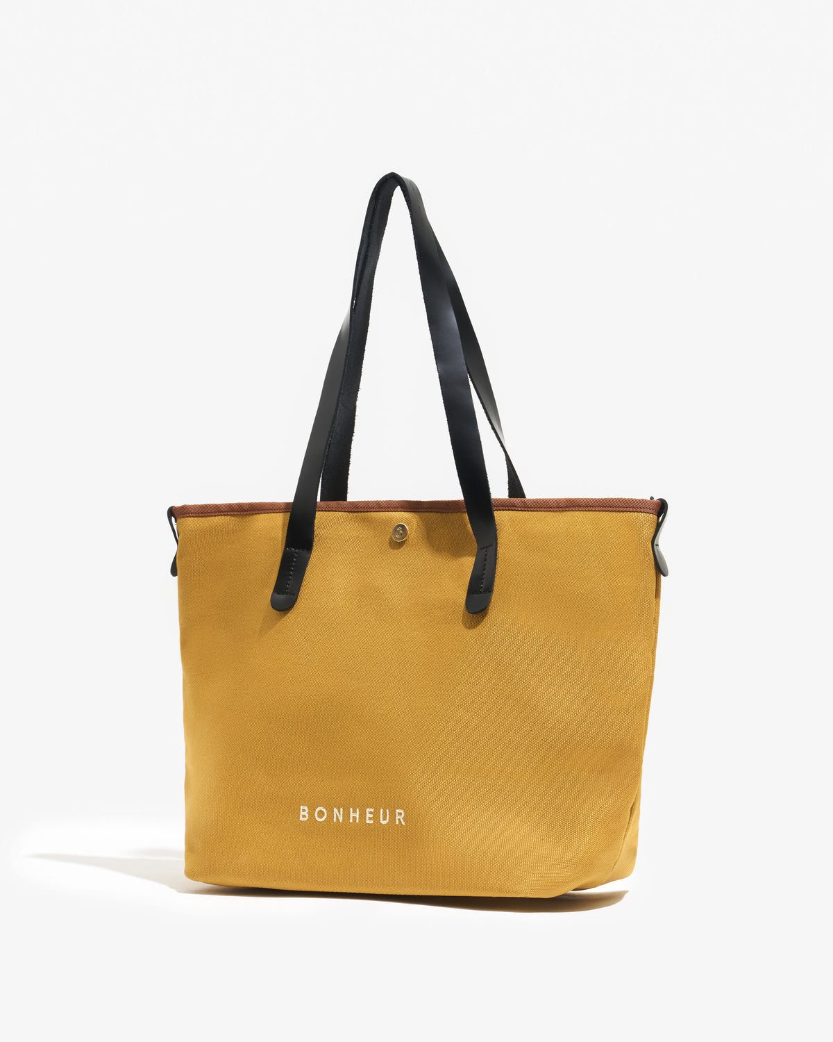 N°8 Canvas Honey Mustard kanvas çanta — yandan görünüm