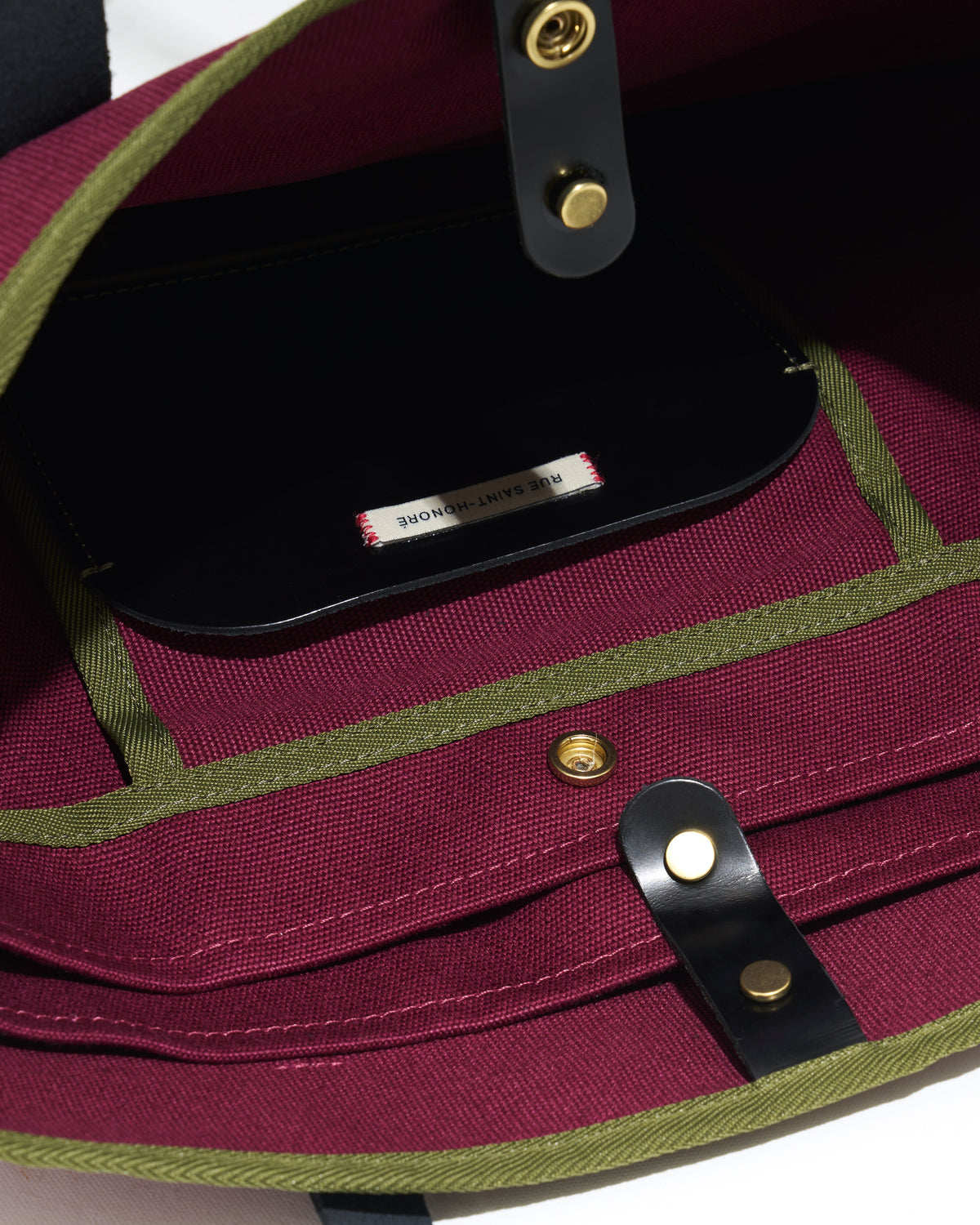 N°8 Canvas Merlot kanvas çanta — iç detay
