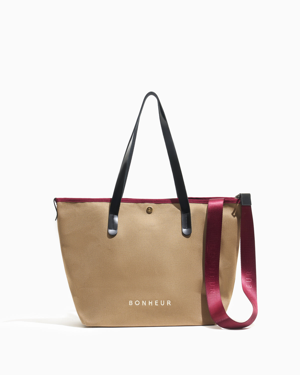 N°8 Canvas Oat Latte kanvas çanta — önden görünüm