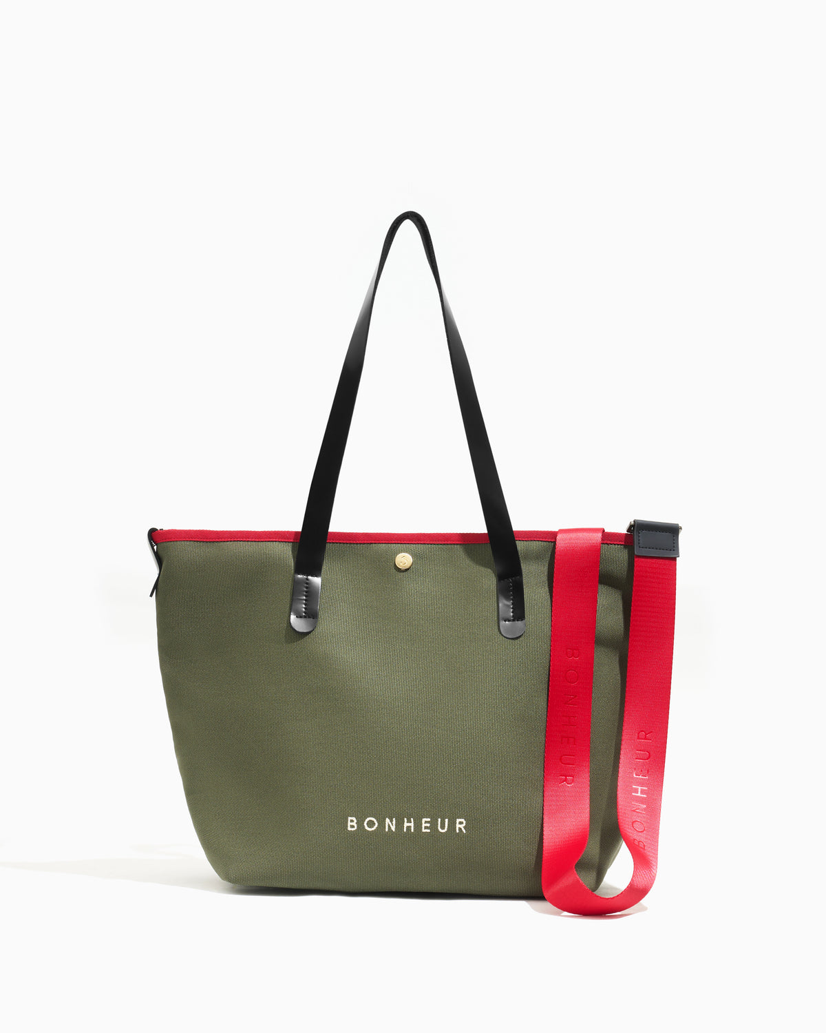 N°8 Canvas Sage Green kanvas çanta — önden görünüm