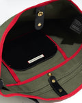 N°8 Canvas Sage Green kanvas çanta — iç detay