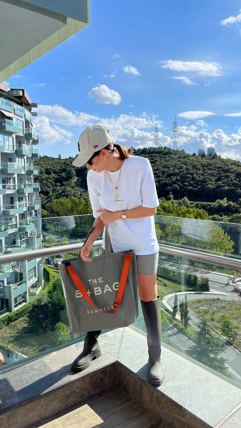 Kanvas Milky Green Büyük Boy Çanta
