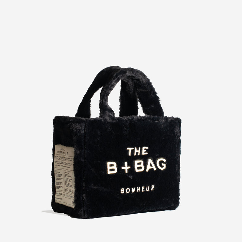 Fluffy black tote discount bag